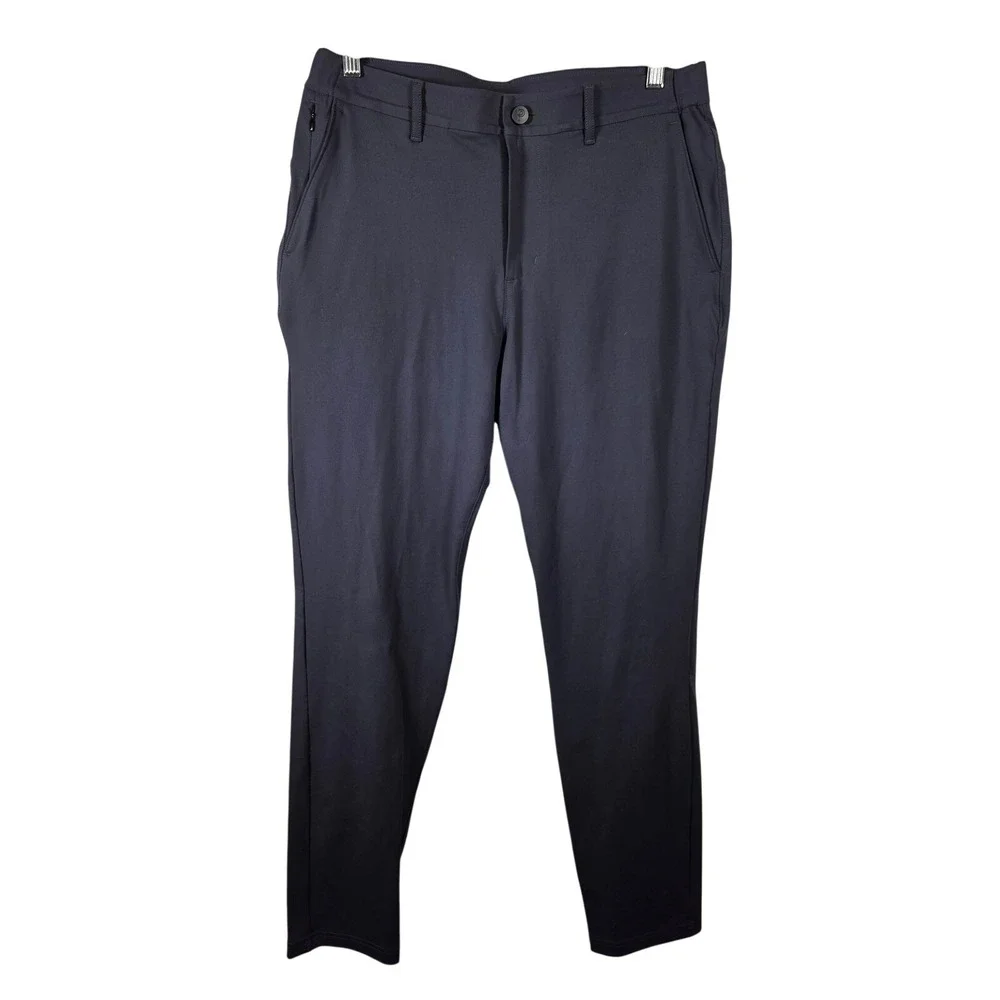 Public Rec Mens 31x32 Navy Performance Golf Travel Stretch Tapered Commuter Pant
